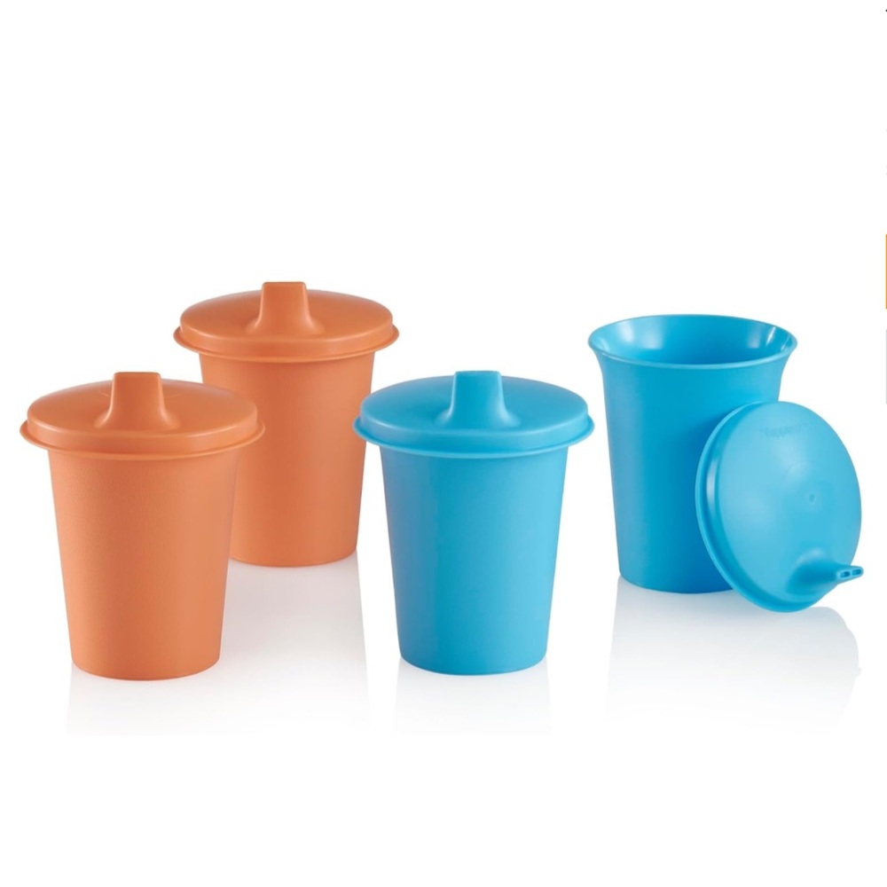 Tupperware Bell Tumblers with Sipper Seals- Set of 4